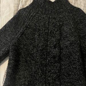 Banana Republic Charcoal Cable Knit Turtleneck Sweater